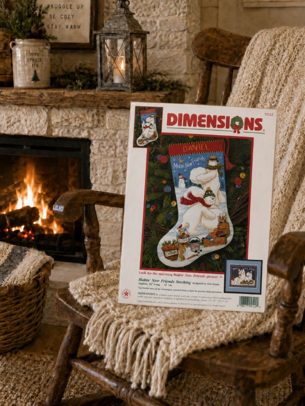 Vintage (2000) Dimensions Makin’ New Friends Needlepoint Stocking Kit 9122